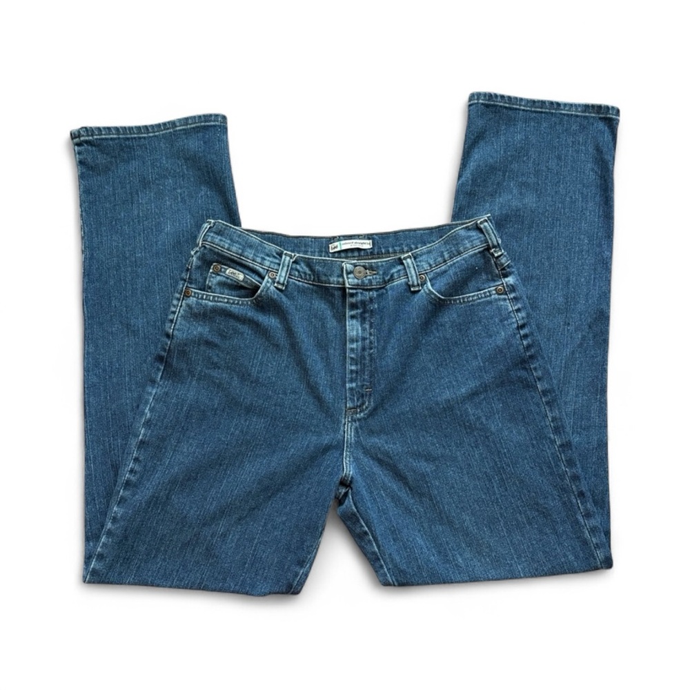 Lee Straight Leg At The Waist Denim Jeans, Size 12 Long, 99% Cotton, 1% Spandex